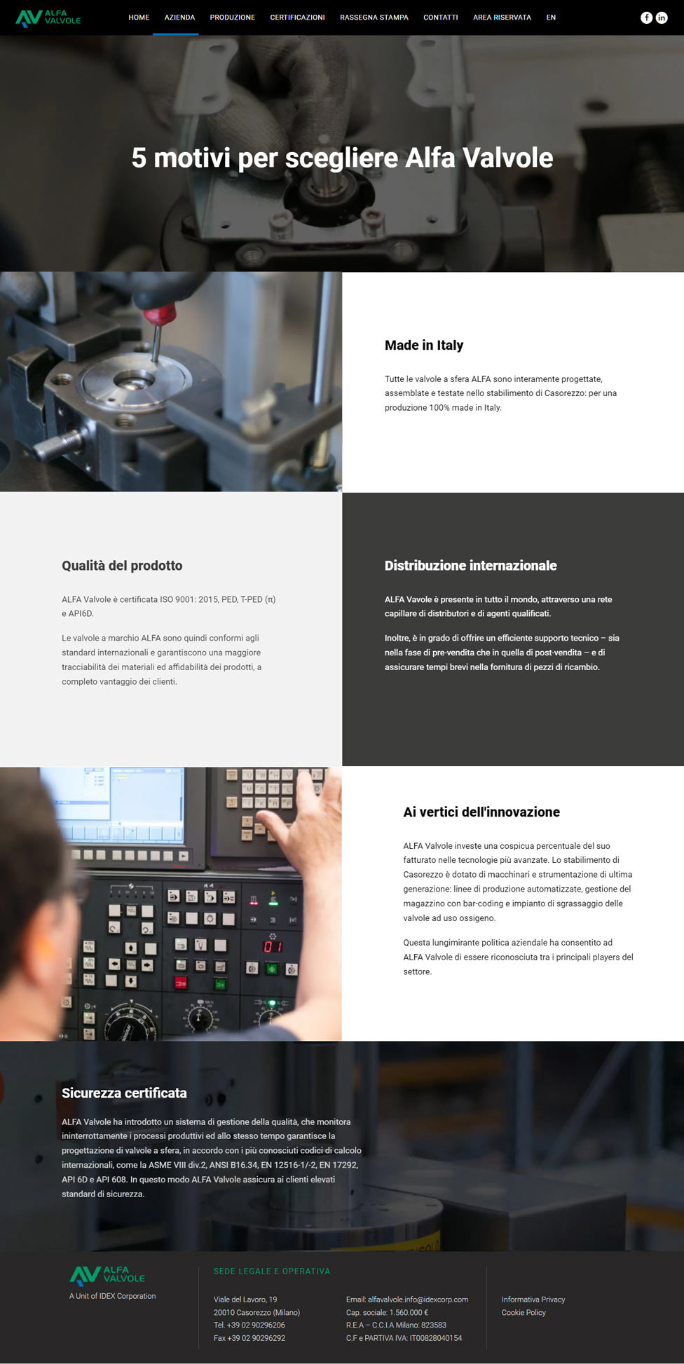 Alfa valvole pagina azienda