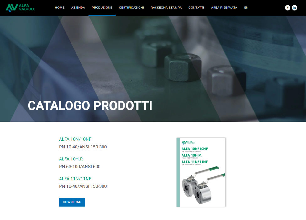 Alfa valvole pagina catalogo
